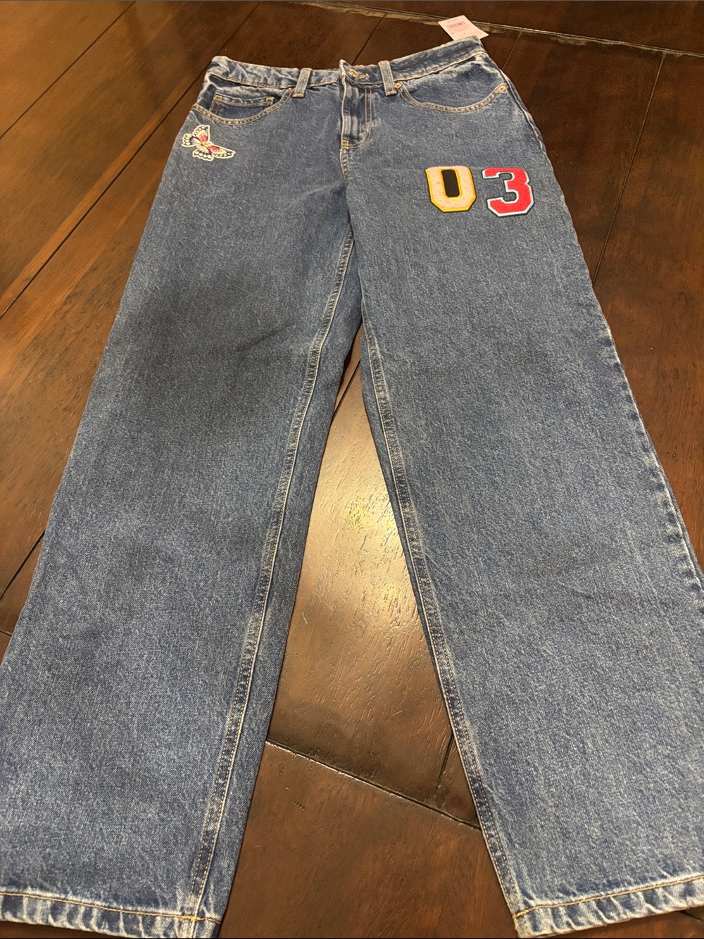 NWT wild fable womens varsity patch high rise dad jeans